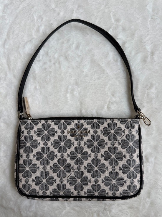 kate spade Handbags - Kate Spade Black and White Floral Jacquard Shoulder Clutch